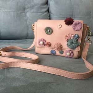 Pink floral crossbody